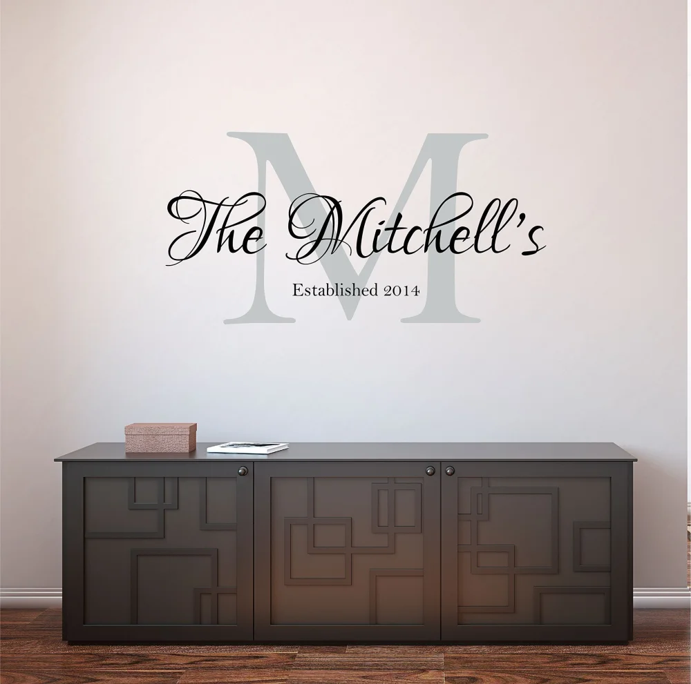 Custom Family Name Wall Decal - Personalized Name Wall Sticker - Custom Name Wall Sign - Monogram Stencil