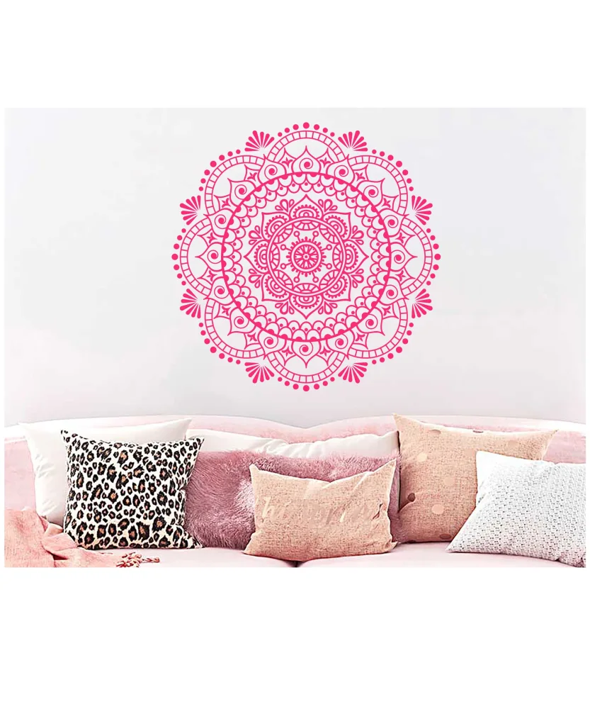 Mandala Wall Decal. Lotus Flower Vinyl Stickers. Namaste Wall Art. Mehndi Wall Decor. Bohemian Boho Bedroom Decor N14