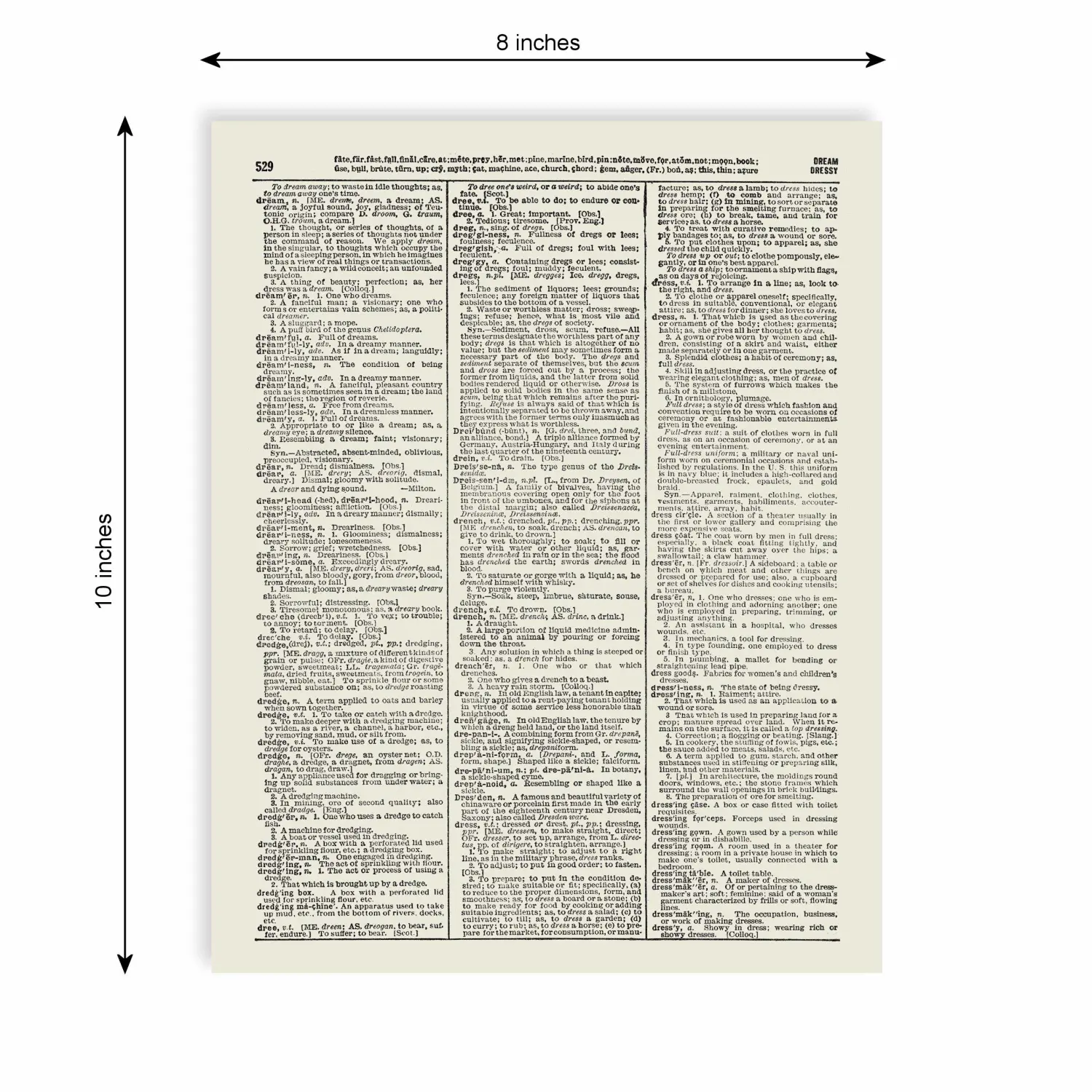 The Force Is Strong With This One Typography Quote Vintage Dictionary Art Print, Antique Wall Art Home Decor, Boho Poster, Farmhouse Decoration Living Room Bedroom Office 8x10 Inches, Ready To Frame