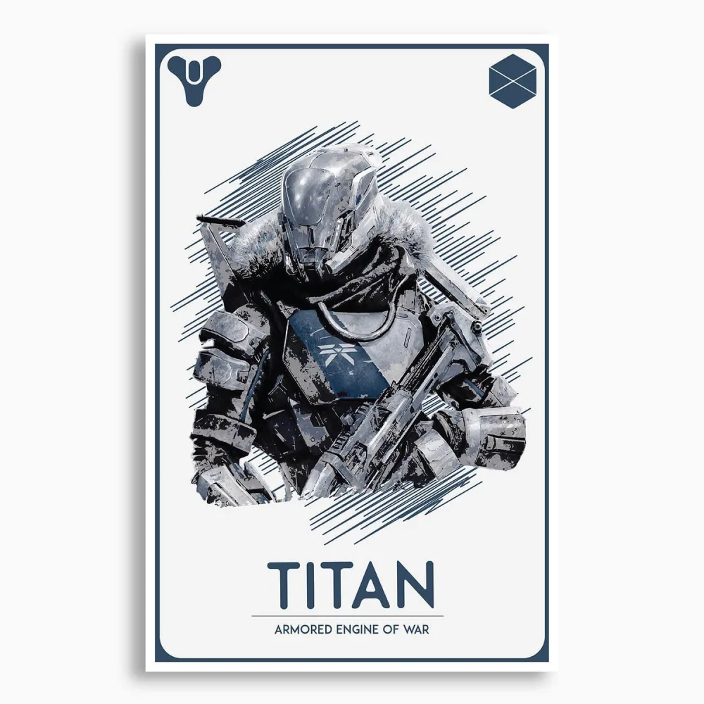 Destiny Guardian Titan Poster - Premium Gaming Wall Art, Unframed by SnooozeWorks - Perfect Decor for Gamers (8"x10")