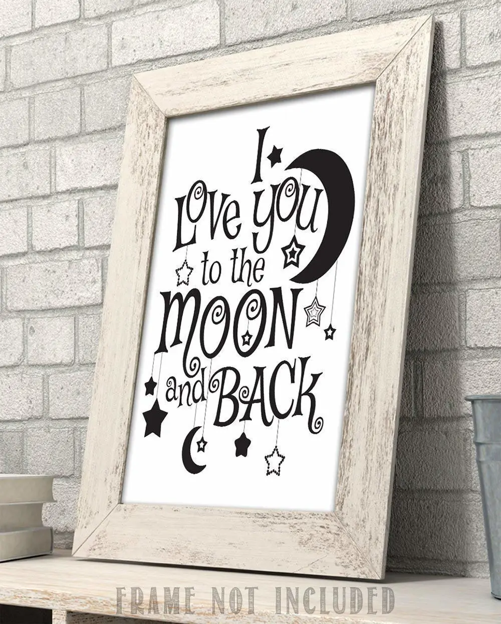 I Love You To The Moon And Back - 11x14 Unframed Typography Art Print Poster - Great Nursery Room Decor and Gift for Wedding, Anniversary and Birthday Under $15