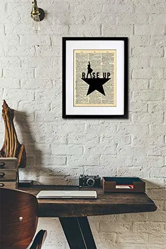 Hamilton Broadway Rise Up Star - Silhouette Art - Authentic Upcycled Dictionary Art Print - Home or Office Decor (D375)