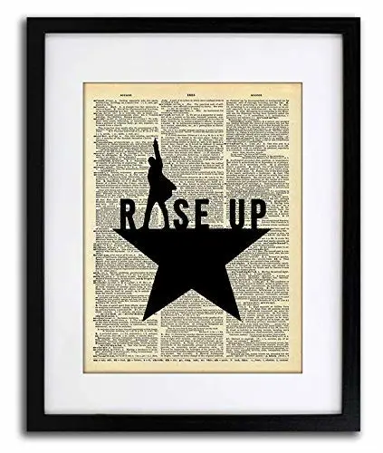 Hamilton Broadway Rise Up Star - Silhouette Art - Authentic Upcycled Dictionary Art Print - Home or Office Decor (D375)