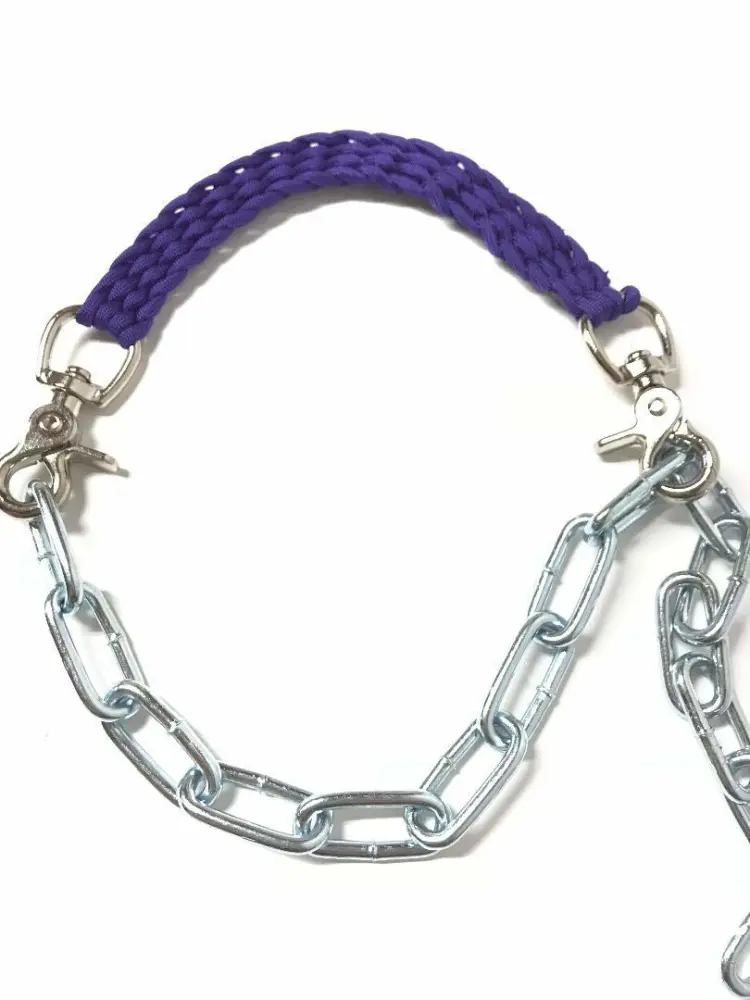 goat show collar with chain neon purple, optional goat lead