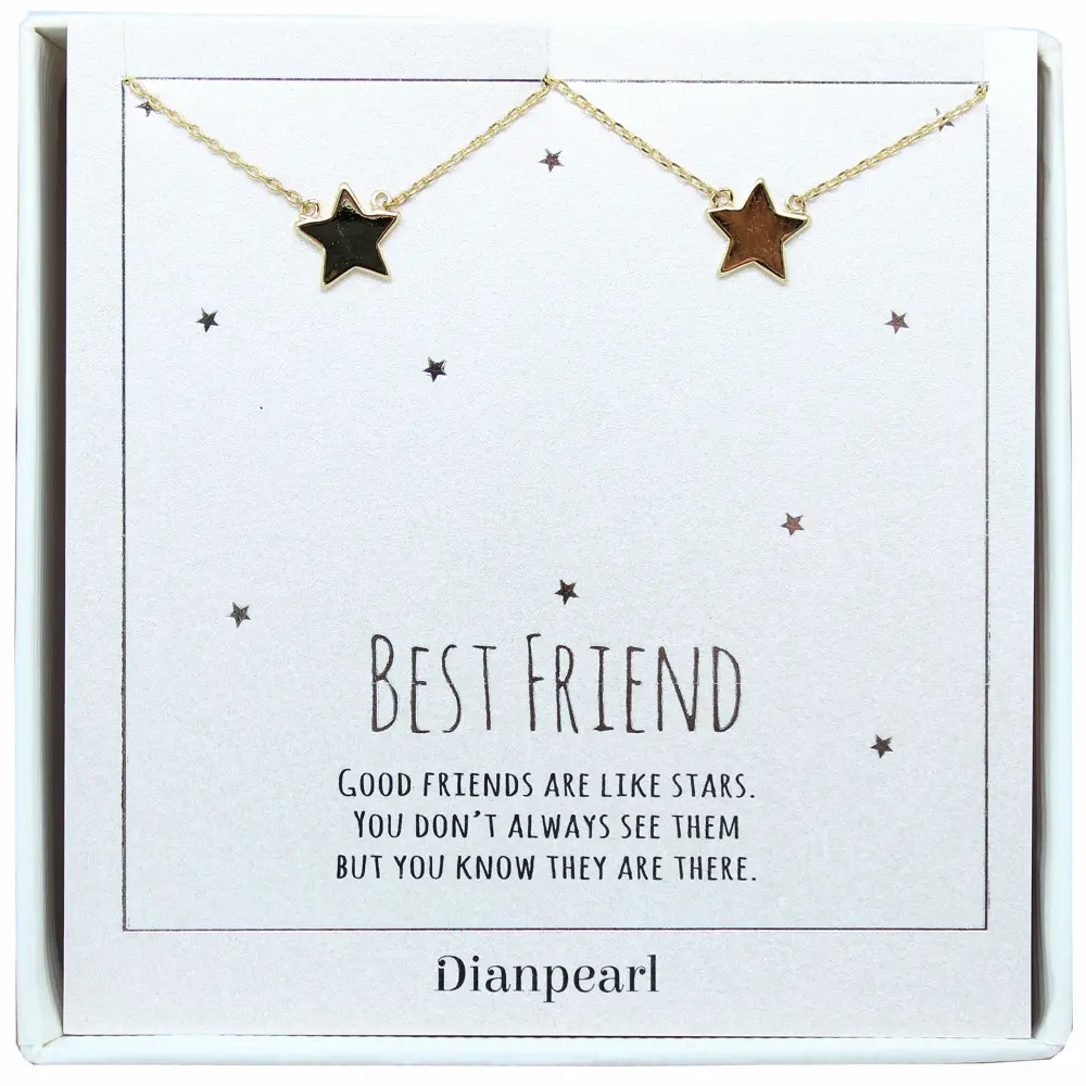 Star necklace for 2 Best friend necklace for 2 BFF Necklace, friendship necklace for 2, gold dainty necklace, Christmas gift, Graduation gifts Star