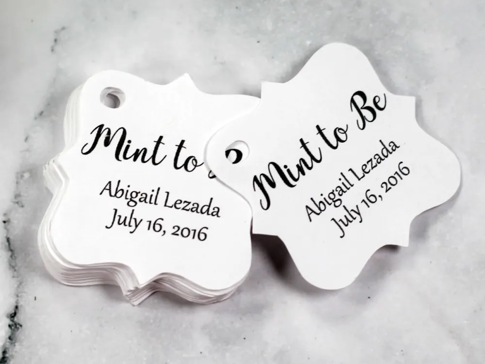 Bracket Shaped Wedding Tags - Mint to Be (Set of 20) (White)