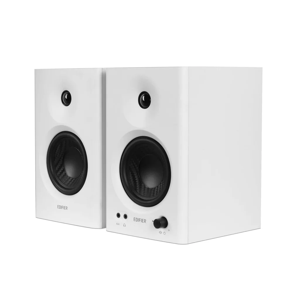 Edifier MR4 Powered Studio Monitor Speakers, 4" Active Near-Field Monitor Speaker - White (Pair)