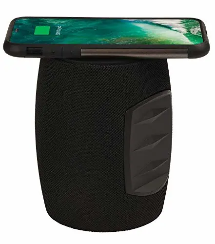 Wireless Charger Station, Bluetooth Speaker and Audio Dock from 808 - Grip Power Wireless Speaker with Qi Charging, for Most Phones, Pads, Tablets, iPhone, Samsung, etc.