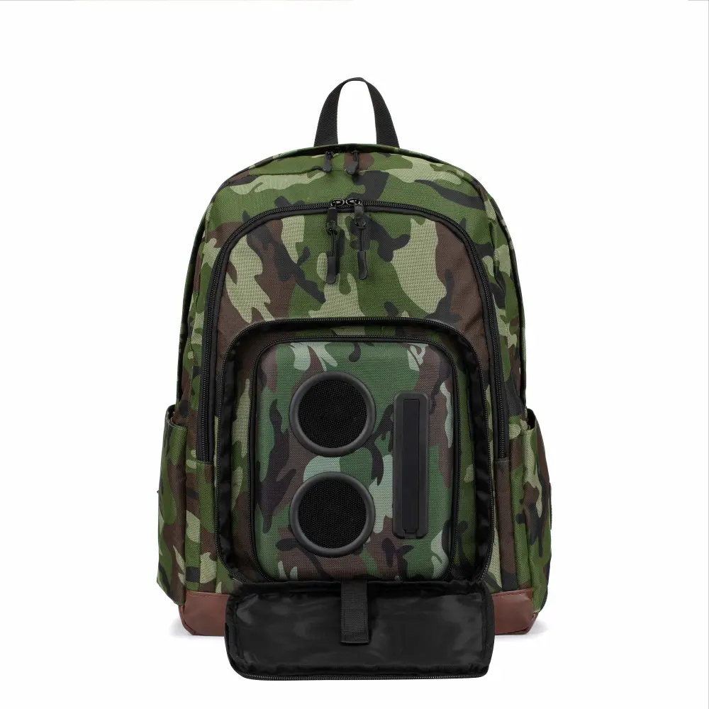 Business Bluetooth Speaker Backpack with 20-Watt Speakers & Subwoofer for Parties/Festivals/Beach/. Rechargeable, Works with iPhone & Android (Camouflage, Latest Premium Edition)