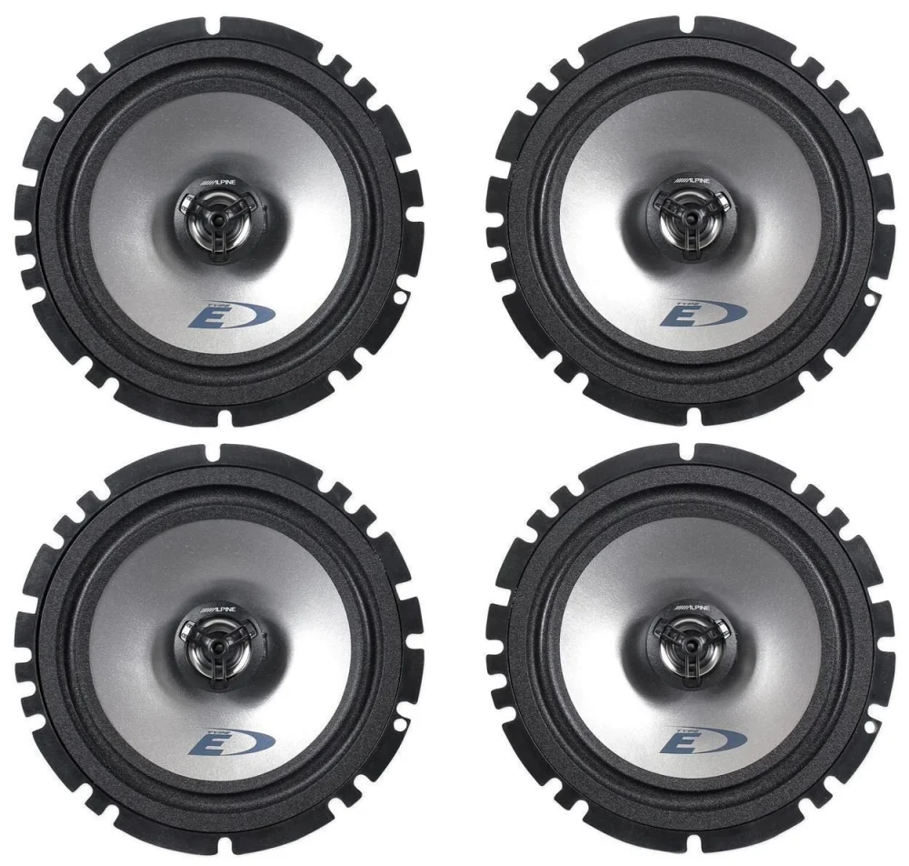 (2) Pairs Alpine SXE-1725S 6.5" 40 Watt RMS 4 Ohm 2-Way Coaxial Car Audio Speakers