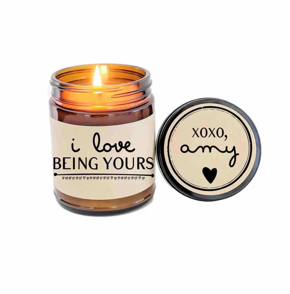 Personalized Valentines Day Gift for Boyfriend I Love Being Yours Soy Candle Boyfriend Gift Scented Candle Valentine Gift for Him