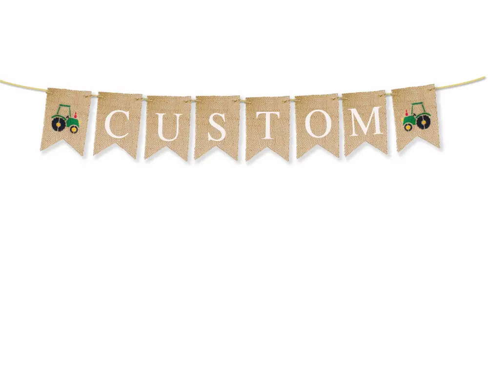 | Tractor Personalized Banner | Custom Farm Birthday Party or Baby Shower Decoration