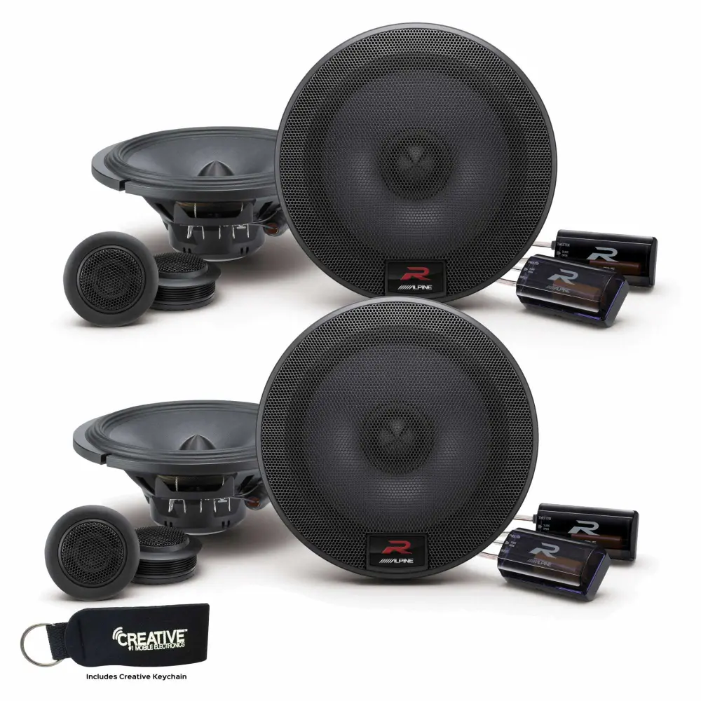 Alpine R-S65C Bundle - Two pairs of Alpine R-S65C 6.5 Inch Component 2-Way Speakers