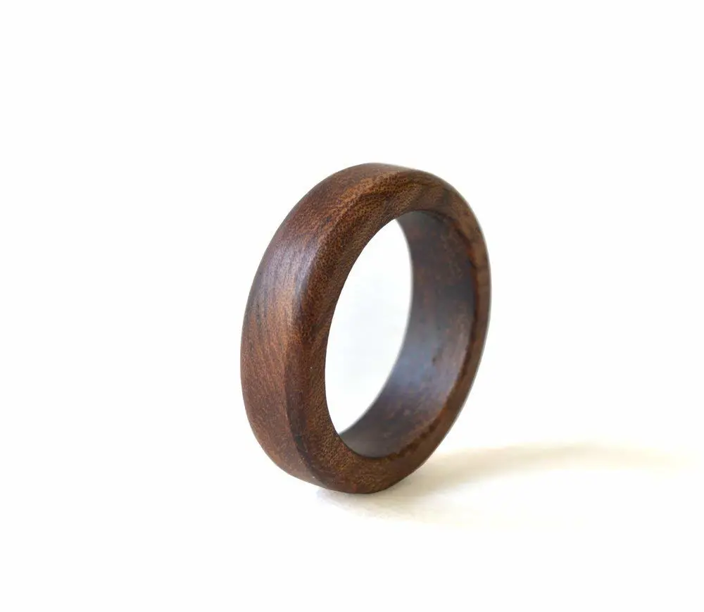 Almond wood ring, women wedding band, men's wedding band, gift for her