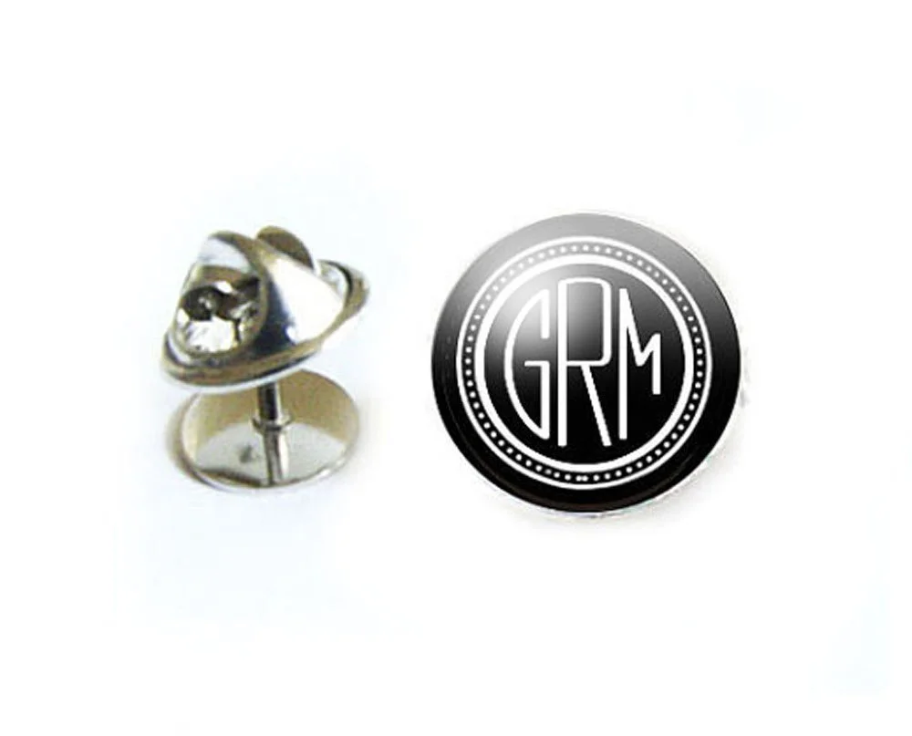 Monogram Tie Tack, Personalized Tie Pin