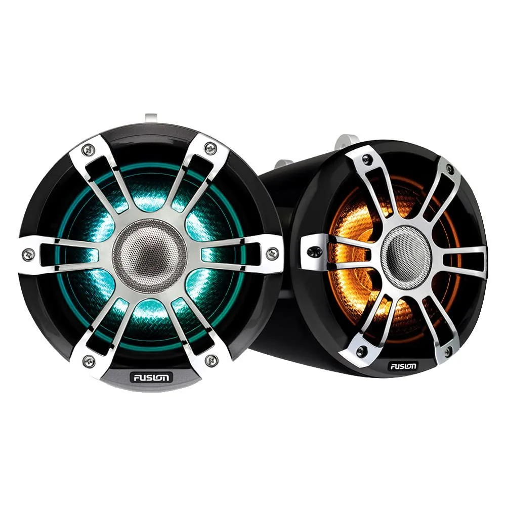 Fusion Garmin 010-02438-00 Signature Series 3 Wake Tower Speakers - 6.5", 330 Watt Coaxial, CRGBW Illumination, Chrome (Pair)