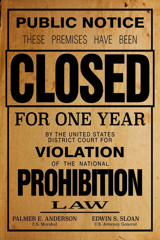 US government prohibition vintage reproduction unframed print or poster