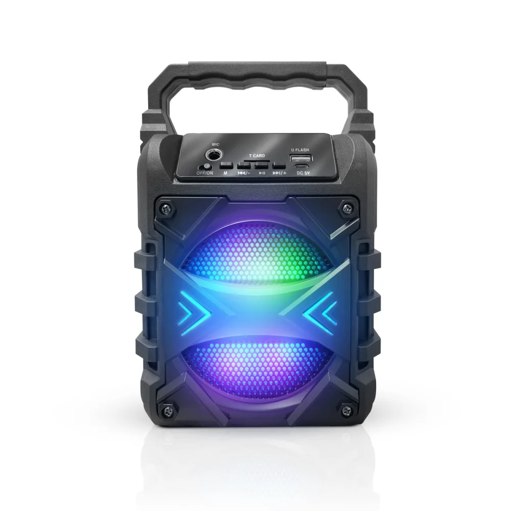 Top Tech Audio Jet-4 Bluetooth Portable Speaker, 100 Foot Wireless & AUX Connectivity, TWS, Karaoke Mode with Microphone Input, 6 Hour Battery Life, Outdoor & Indoor Speaker with Remote Control, Black