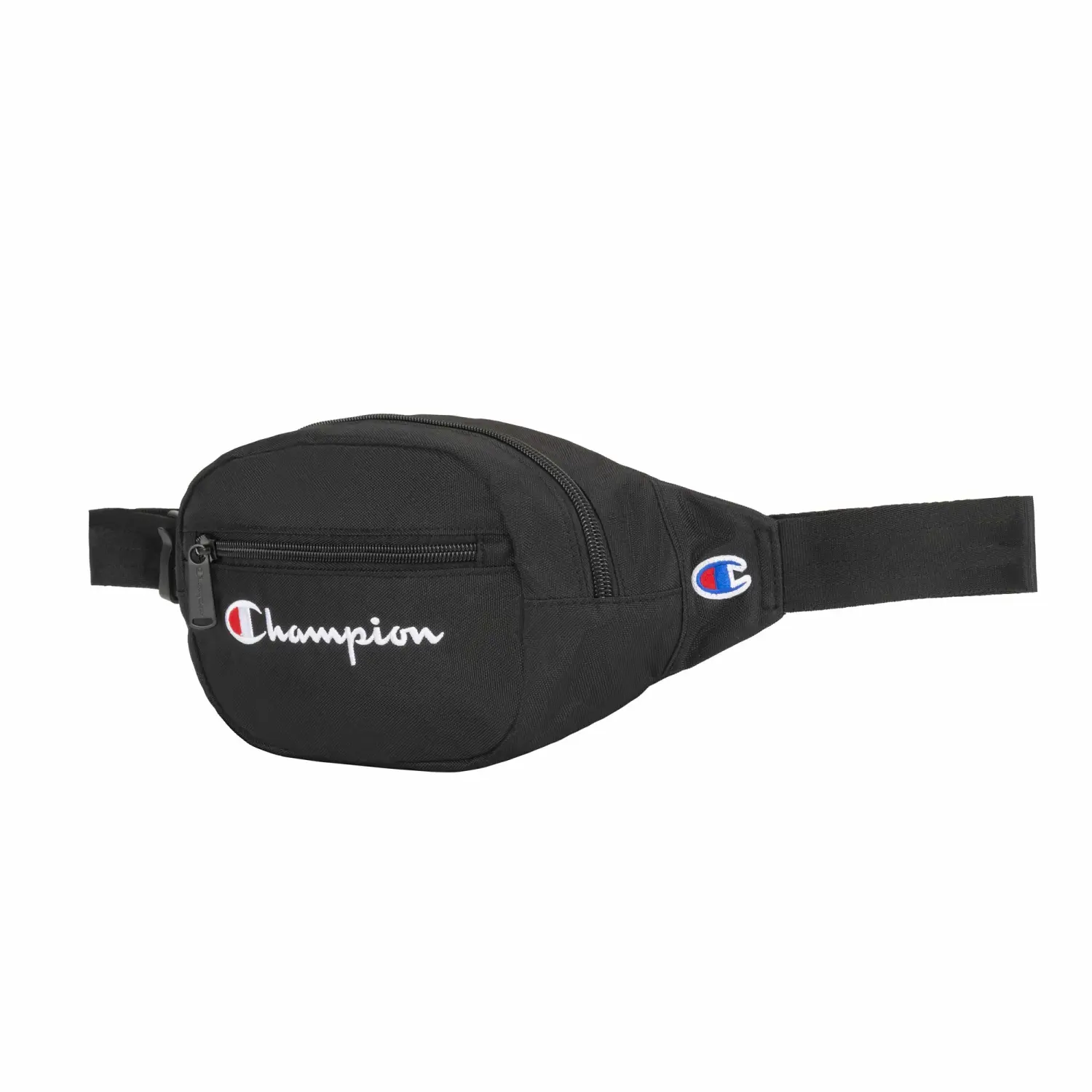 Champion Waist Pack, Black/White Logo, One Size