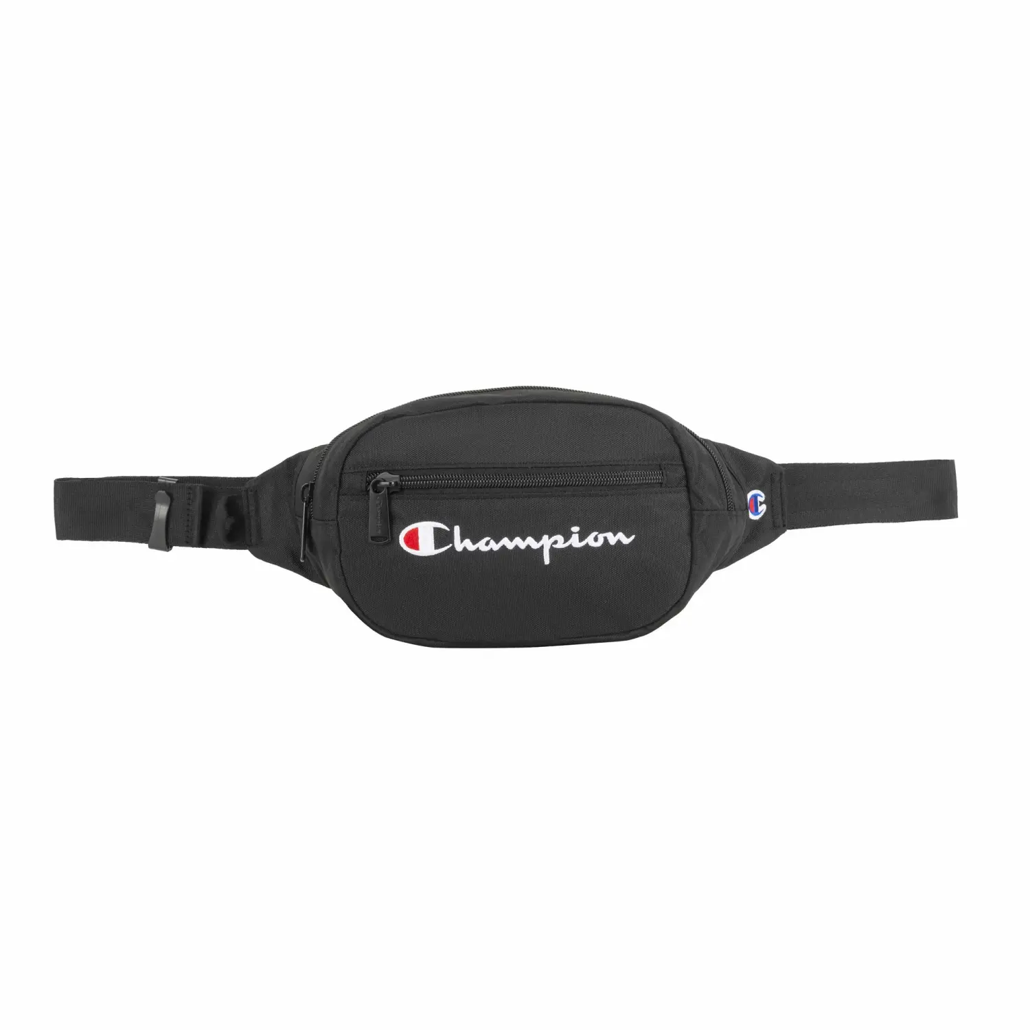 Champion Waist Pack, Black/White Logo, One Size