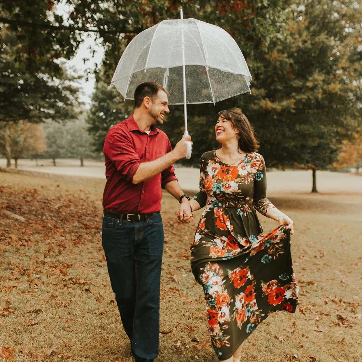 52 Inch Bubble Clear Umbrella for Weddings, Bulk Large Adult Transparent Umbrella Windproof Dome Rain Bubble Umbrella