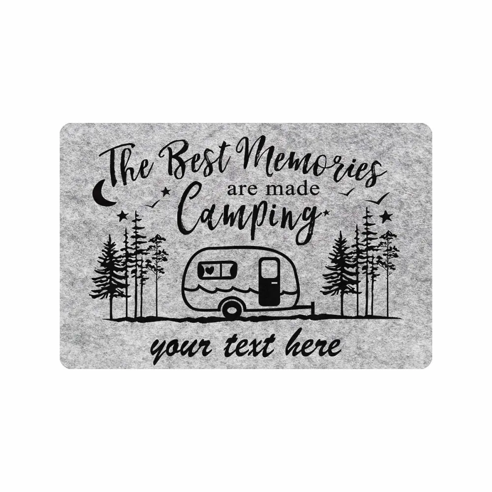 Personalized Camper Cmaping Doormat The Best Memories are Made Camping Rv Doormat Custom Family Name 24" X 16" Indoor Outdoor Funny Entrance Welcome Door Mat Area Rug Decor