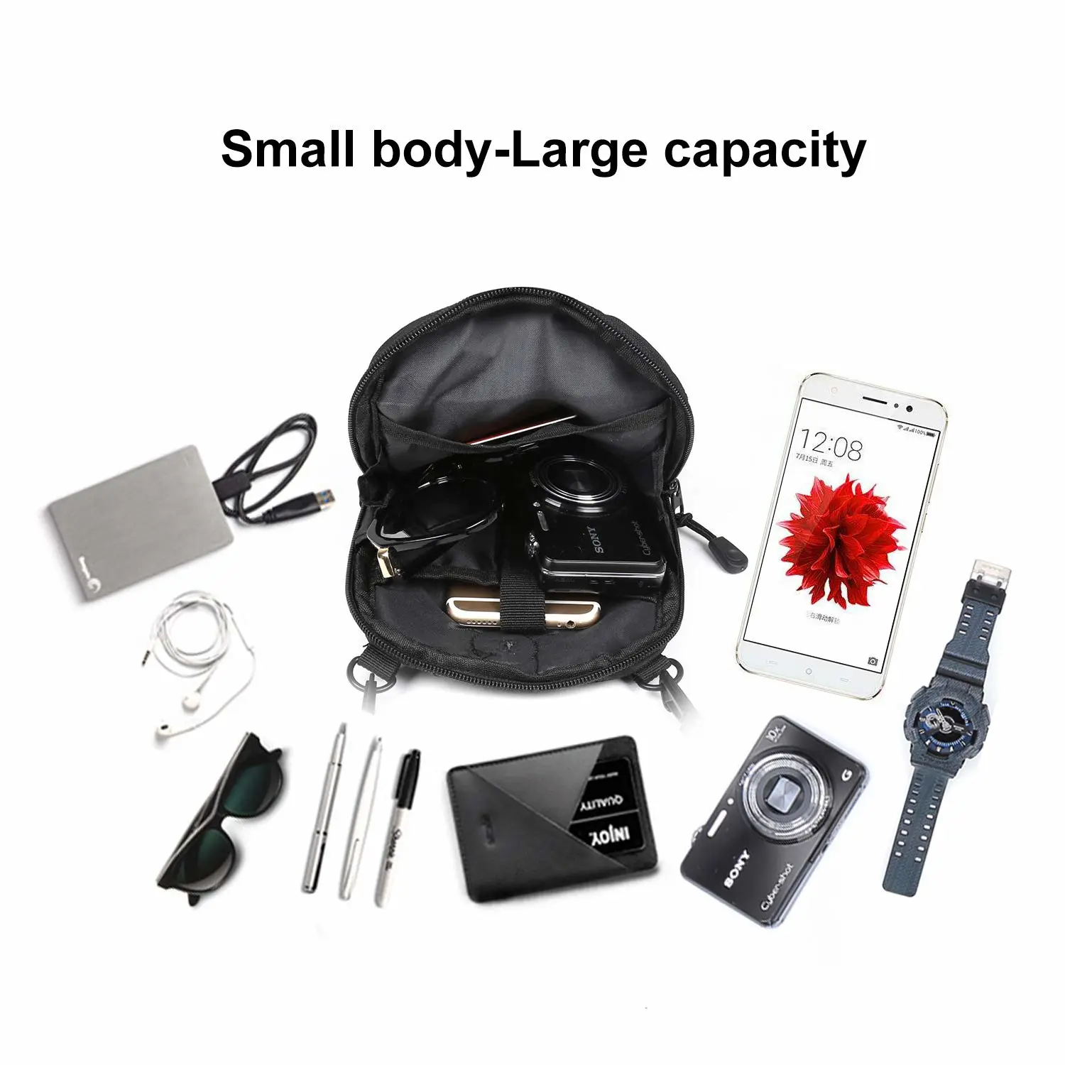 Small Crossbody Bag for Men, Mini Messenger Bag Shoulder Bag for Phone Passport
