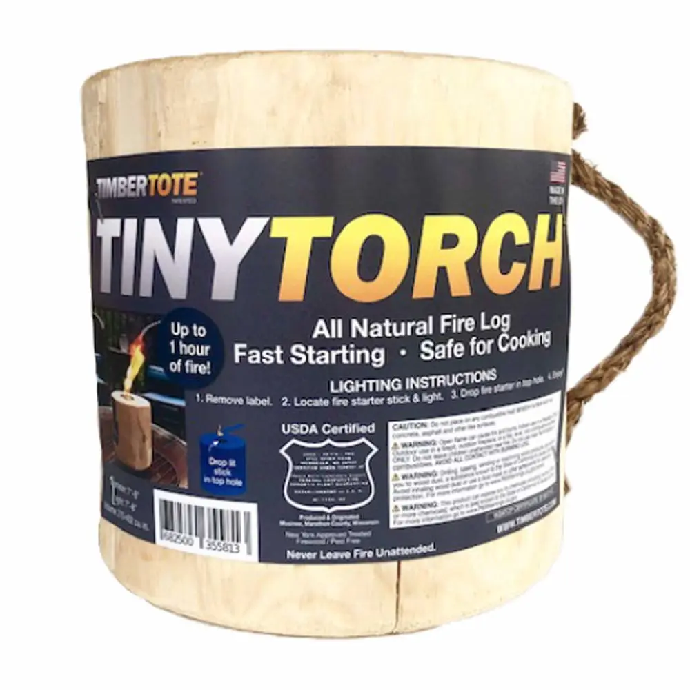 Mighty Tiny Torch Small One Log Campfire Camping Cooking Camp Fire Wood Log with Fire Start Stick