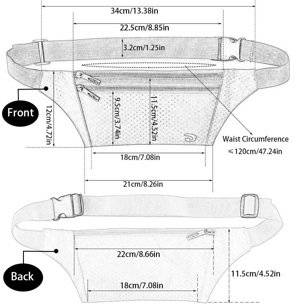 NAOKI LOVE Naoki Outdoor Sports Running & Jogging & Travel Waterproof Utralthin Waist Pack/Bag Runner Belt, Black