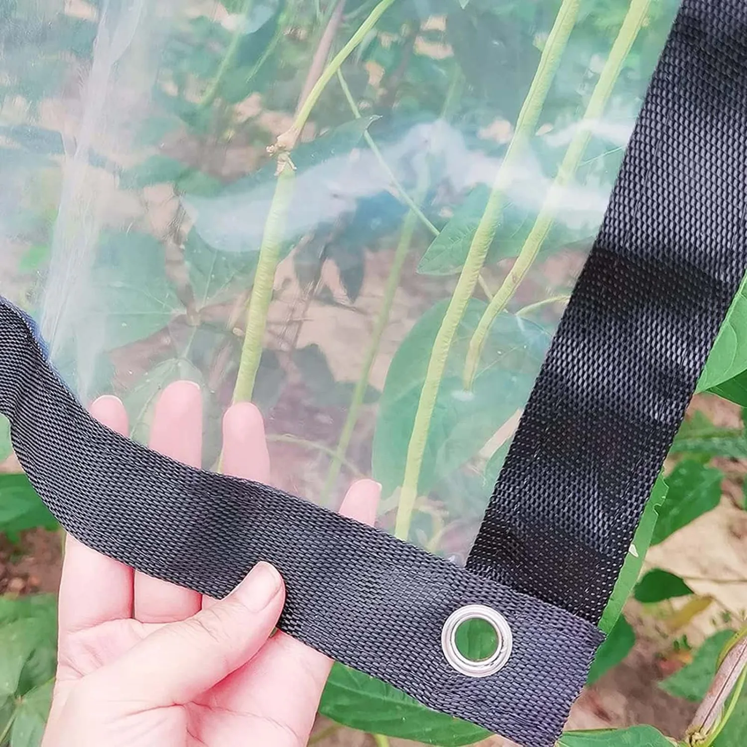 Outdoor Clear Tarp 3x3 Feet, Tarpaulin Waterproof Heavy Duty Clear, Transparent Tarps with Grommets, Waterproof Tarps Cover, for Camping, Courtyard, Greenhouse