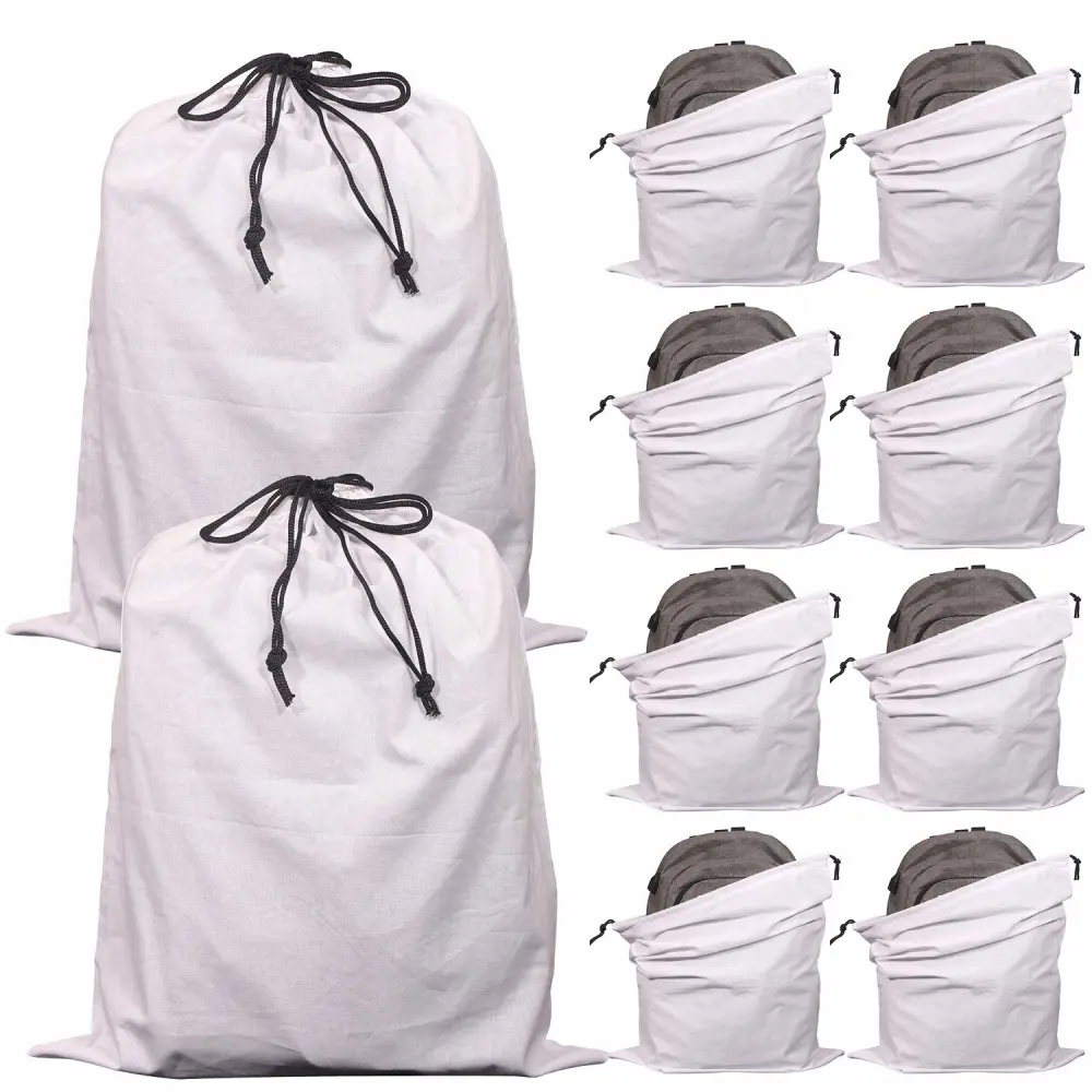 10 Pack Drawstring Dust Covers Large Cloth Storage Pouch String Bag for Handbags Purses Shoes