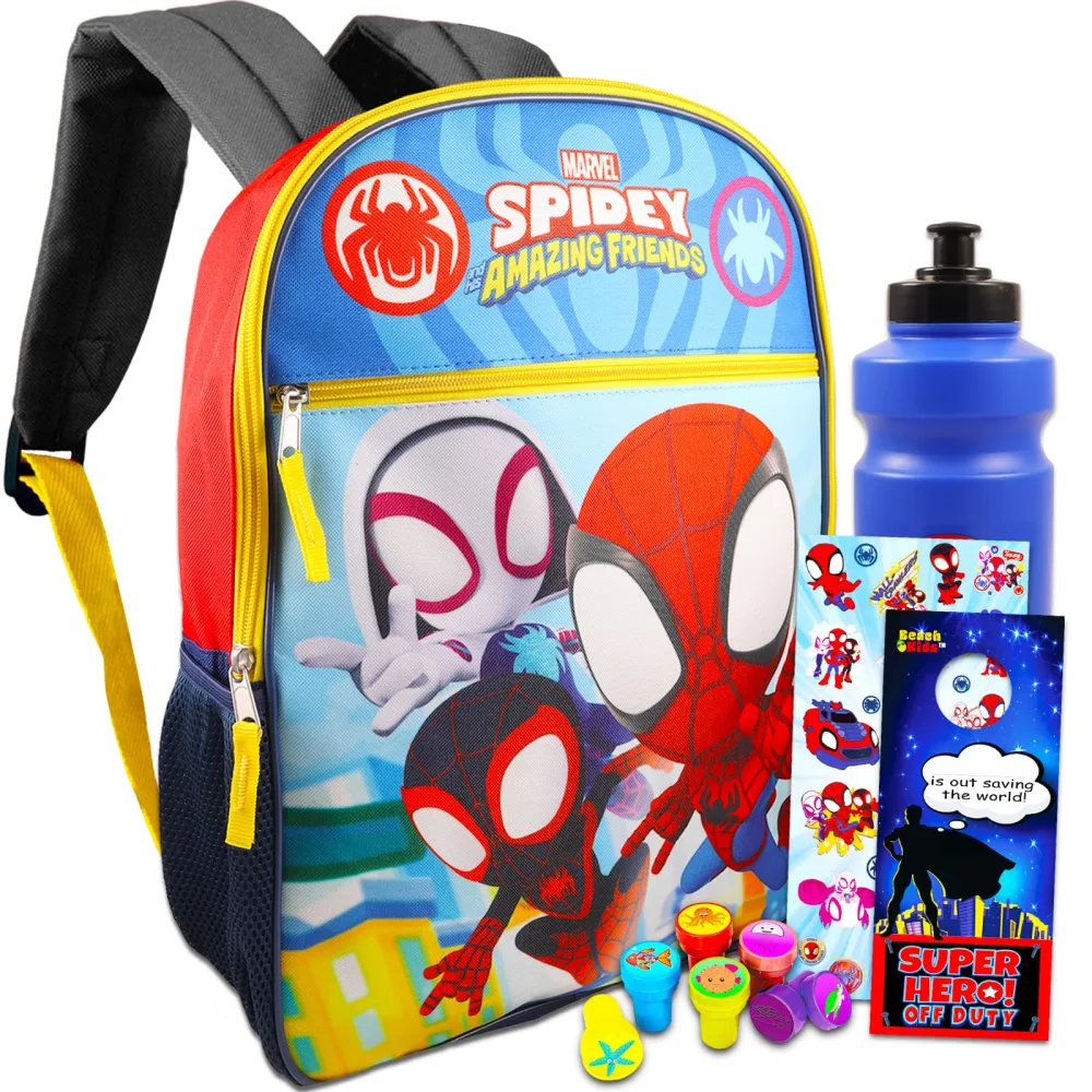 Spidey and His Amazing Friends 16" Backpack, Water Bottle, Stickers, More