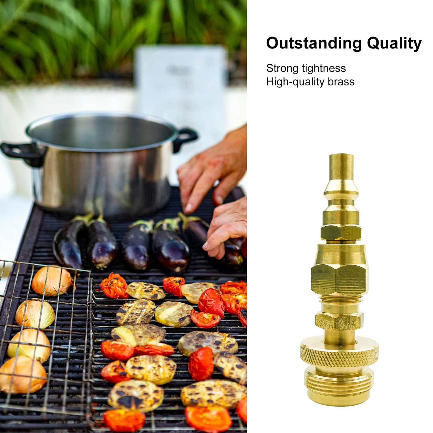 1lb Propane Disposal Adapter Fitting with 1/4" Quick Connect Disconnect Adapter Plug, Connect 1lb Camping Grill Stove 5-40lb Tanks for Portable BBQ Grill Bubby Heater Hook Up RV Trailer