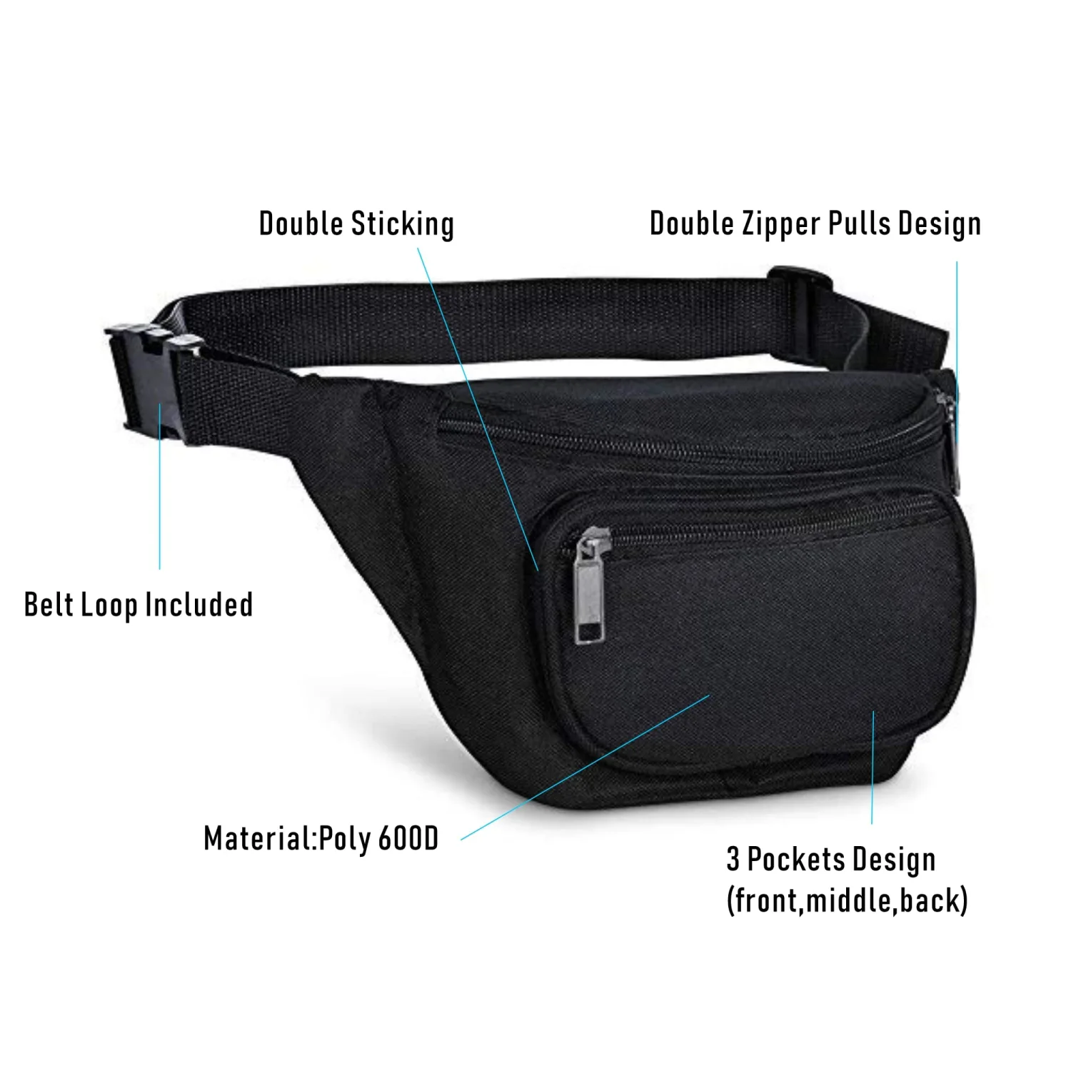 Fanny Pack, BuyAgain Quick Release Buckle Travel Sport Waist Fanny Pack Bag For Men Or Women