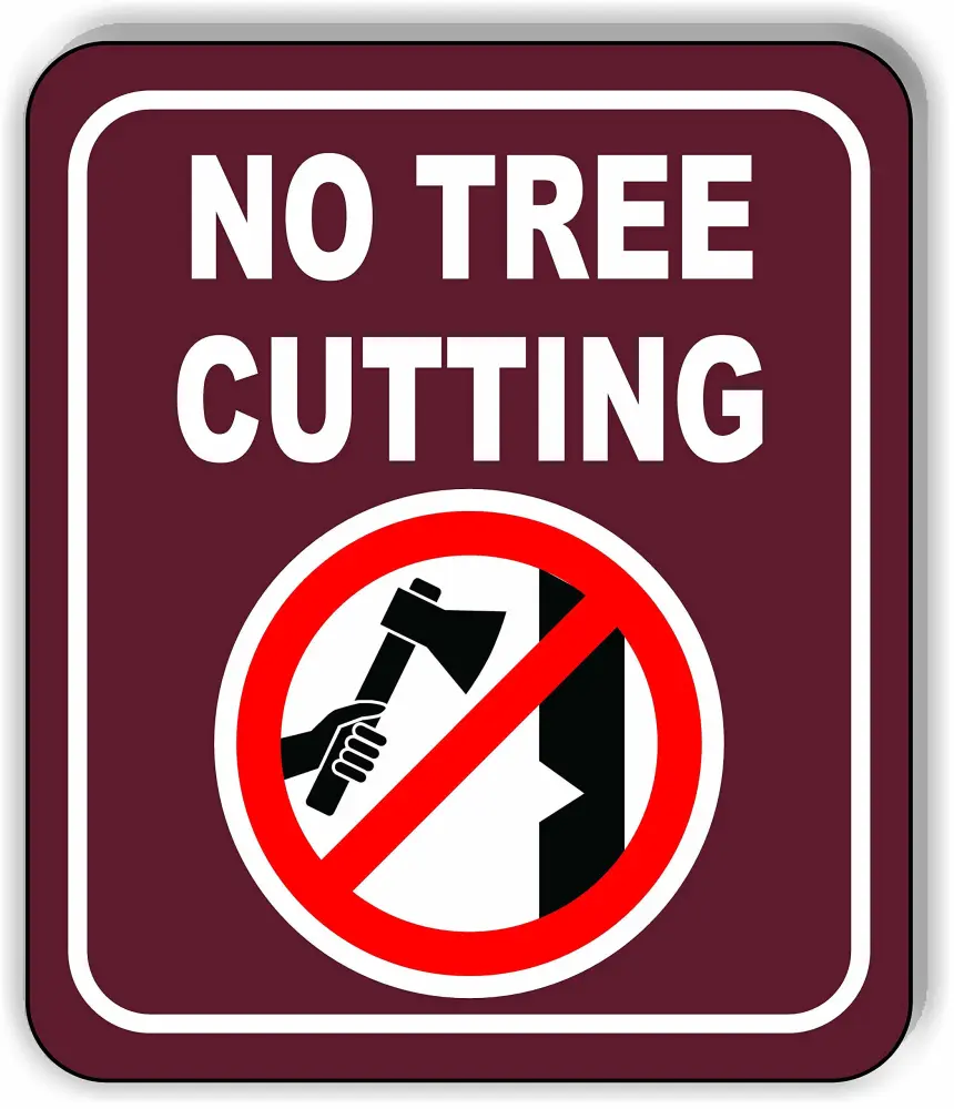 NO TREE CUTTING CAMPING Aluminum Composite Outdoor Sign 8.5" x10"