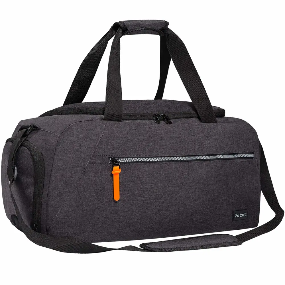 ROTOT Gym Duffel Bag, Gym Bag with Waterproof Shoe Pouch, Weekend Travel Bag with a Water-resistant Insulated Pocket