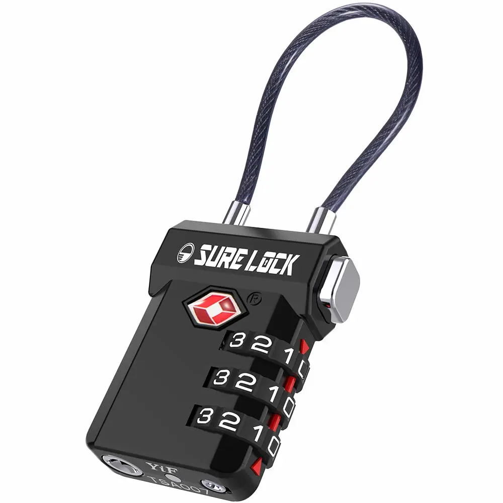 SURE LOCK TSA Approved Luggage Locks, Open Alert, Easy Read Dials, Travel Luggage Locks for Suitcase, Baggage Locks