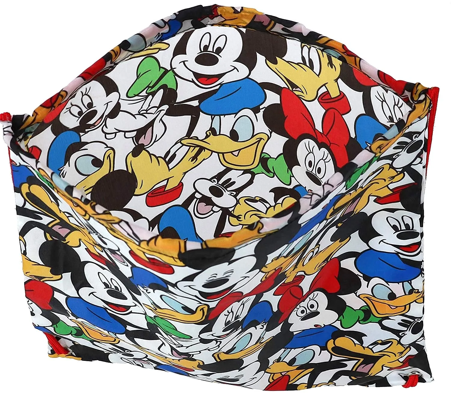 Mickey Mouse and Friends Drawstring Backpack Tote Bag, 15 1/2 Inch