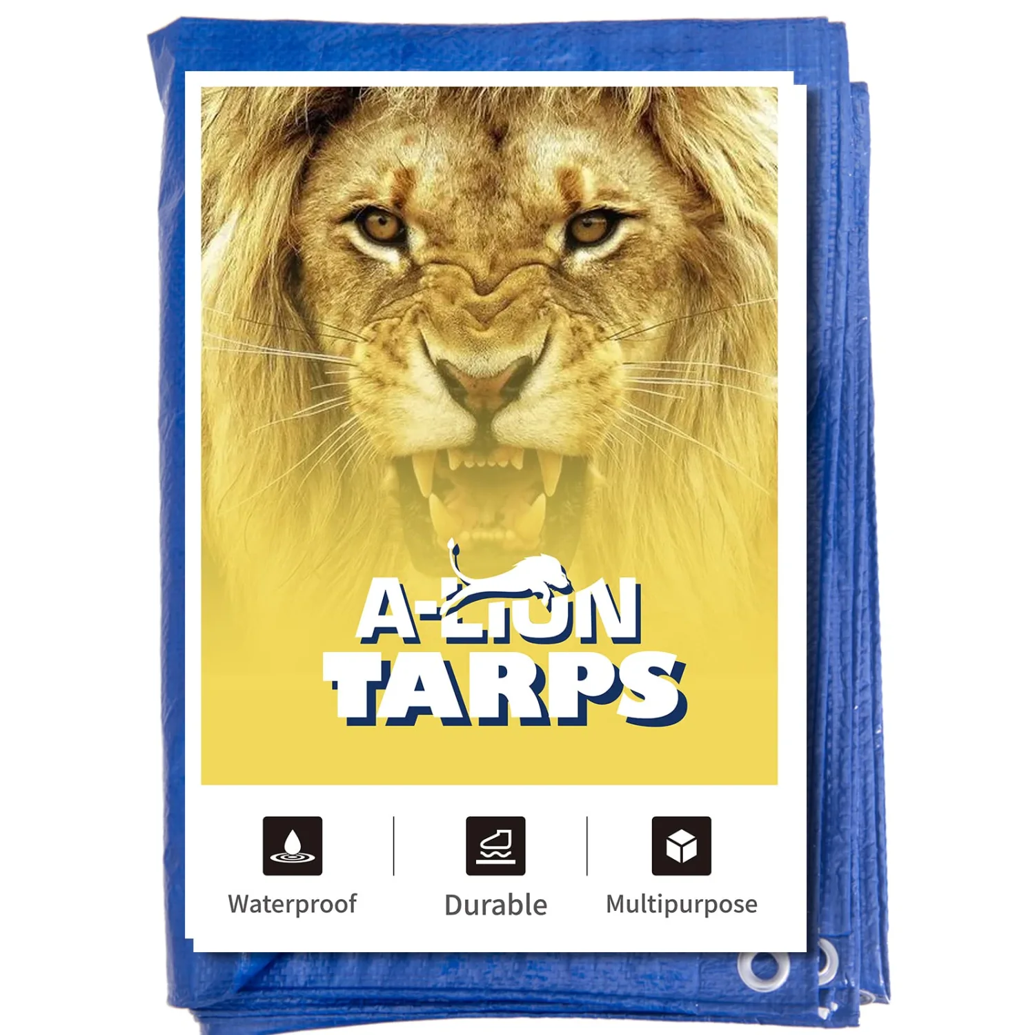 8x10 Stander Duty 5 Mil Tarp Cover, Waterproof, UV Resistant, Rip and Tear Proof, Poly Tarpaulin with Reinforced Edges for Roof, Camping, Patio, Pool Boat, Blue