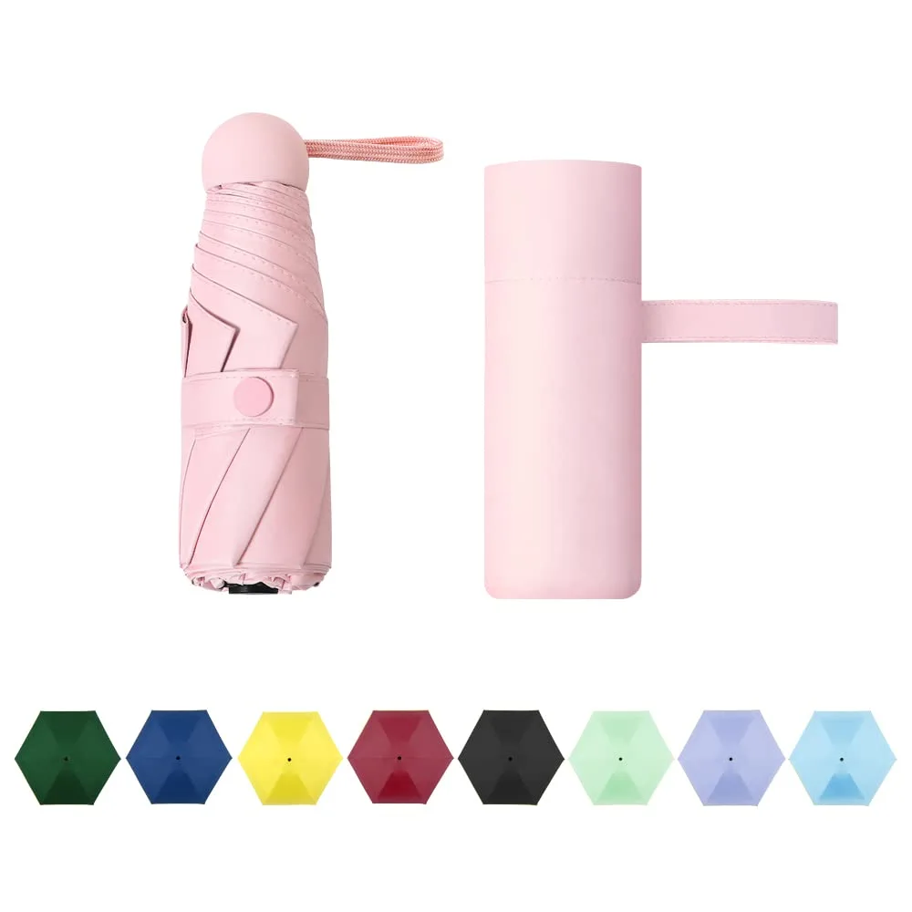 TIME LOVER Compact Travel Sun & Rain Umbrella Windproof Portable Mini Folding Umbrella for Girls Women