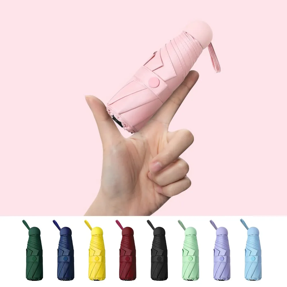 TIME LOVER Compact Travel Sun & Rain Umbrella Windproof Portable Mini Folding Umbrella for Girls Women