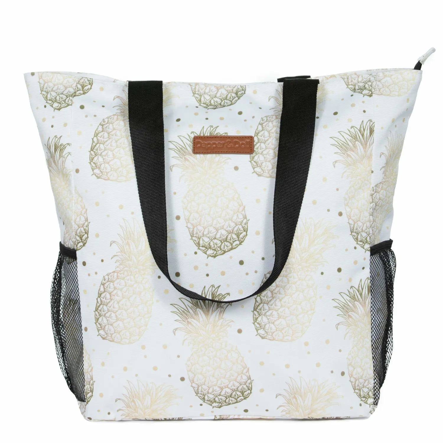 Dapper&Doll Waterproof Sandproof Beach Tote Bags - Zipper Top for Boat, Pool, Work, Gifts for Women