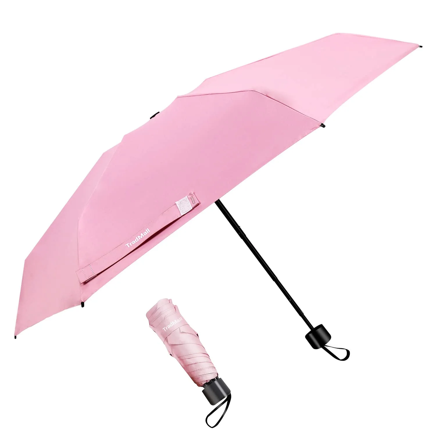 TradMall Mini Travel Umbrella, Portable Lightweight Compact Parasol with 95% UV Protection for Sun & Rain