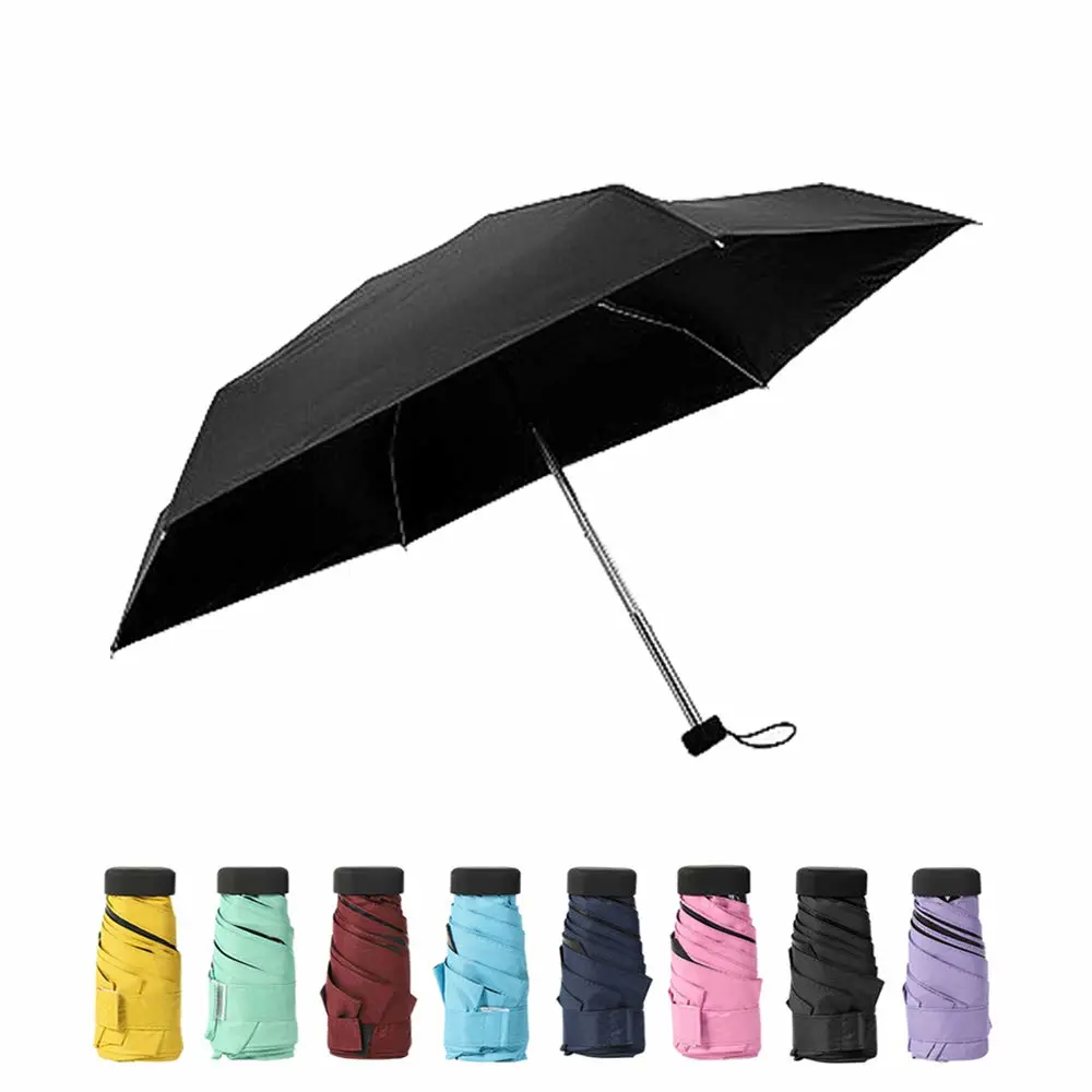 TOPTIE Mini Windproof Travel Umbrella, Compact Sun & Rain Umbrella with UV Protection