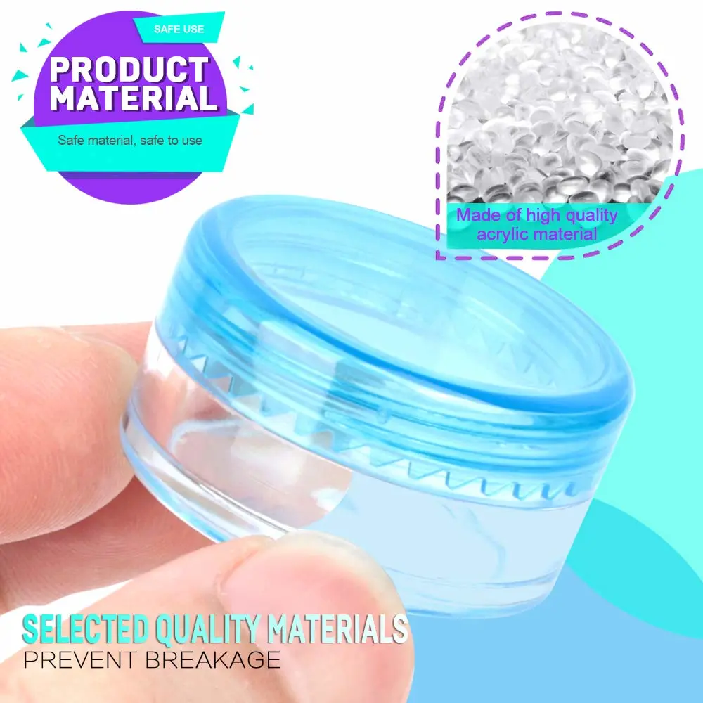 Sample Container, HNYYZL 5 Gram Empty Plastic Cosmetic Pot Jars for Eye Shadow Nails Powder Jewelry Cosmetic Lip Balm Cream Lotion(11colors, 55 Pcs)