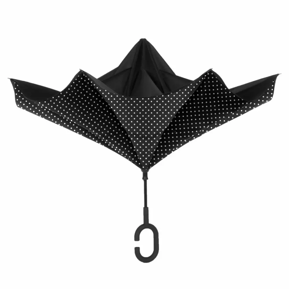 ShedRain Unbelievabrella Inverted, Upside Down, Windproof & Rainproof Car Umbrella - Hands Free C-Shape Handle - Heavy Duty, Double Layer Reverse Canopy Protects Men & Women Outdoors from Wind & Rain (Black / Prom Dress)