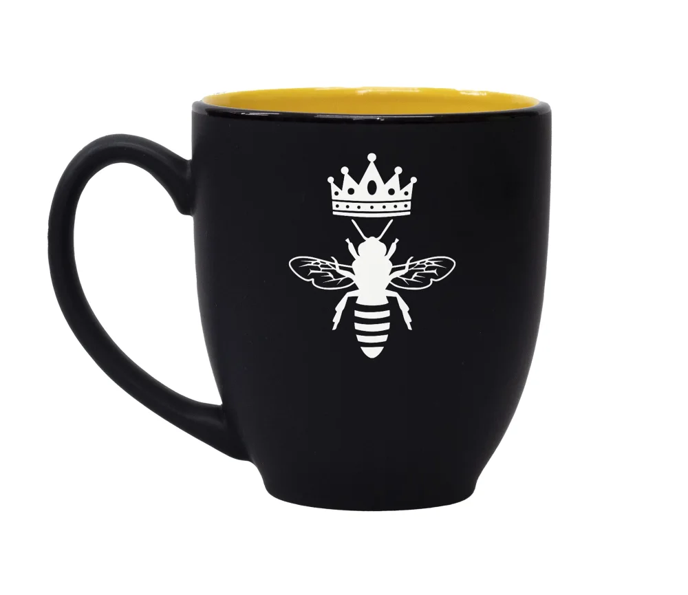 Queen Bee Coffee Mug (Yellow on Black)