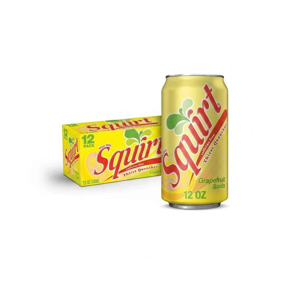 Squirt Soda, Grapefruit, 12 Fl Oz Cans, 12 Pack