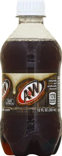A&W Root Beer Soda, 12 fl oz bottles, 8 pack