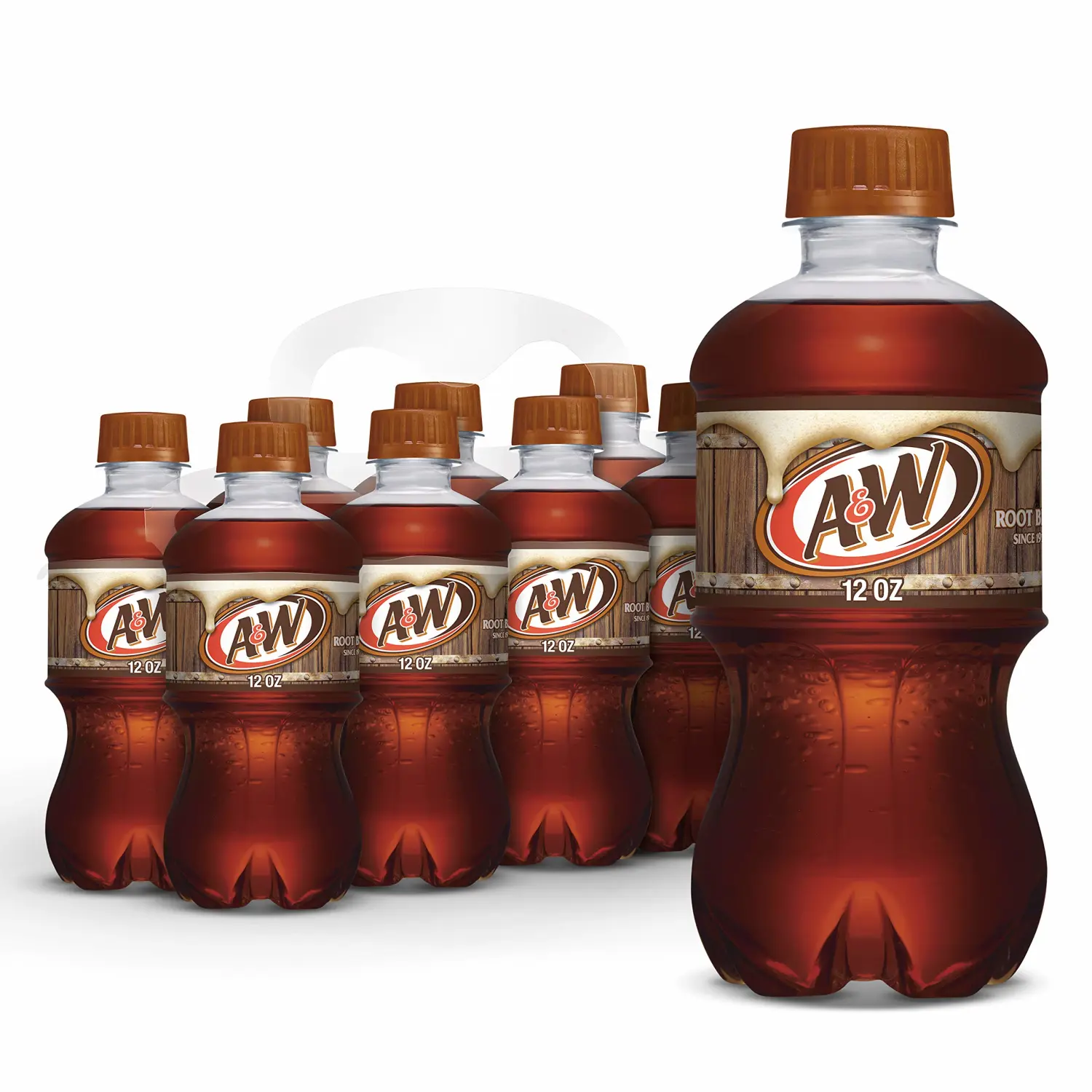 A&W Root Beer Soda, 12 fl oz bottles, 8 pack